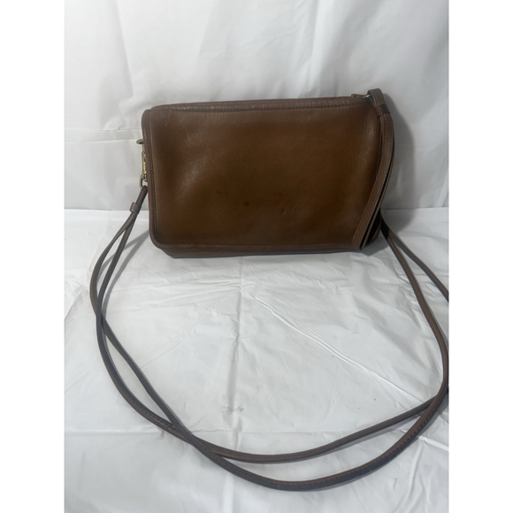 Vintage Coac NYC Bonnie Cashin Coach Basic Bag Saddle Brown Handbag Double Strap - Picture 2 of 13